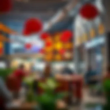 Diverse Culinary Experiences at Forsan Central Mall Vibrant dining area within Forsan Central Mall, highlighting diverse culinary options