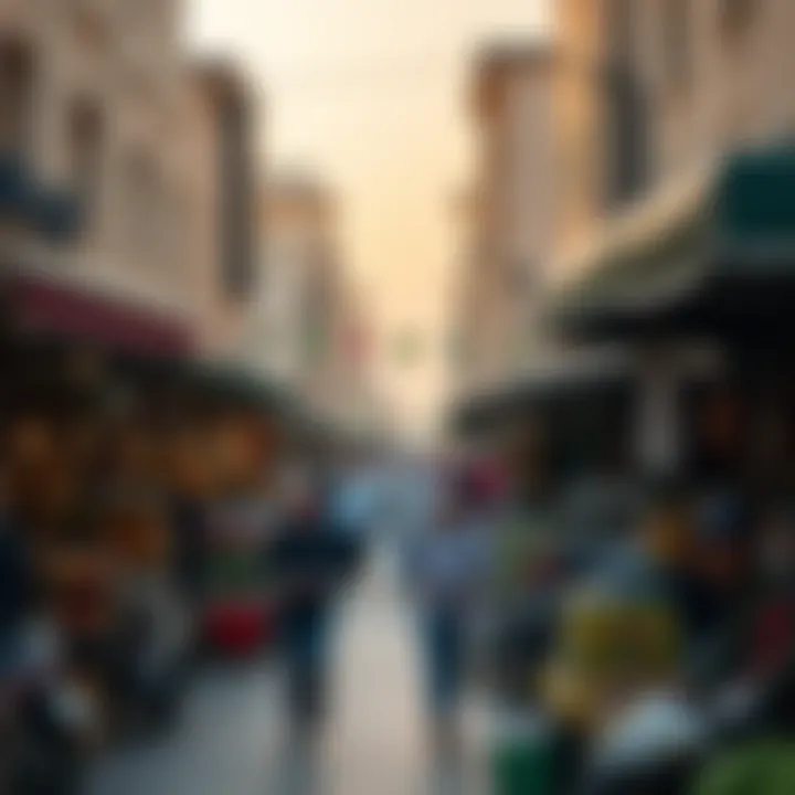 A bustling marketplace showcasing economic activities in Al Nahda