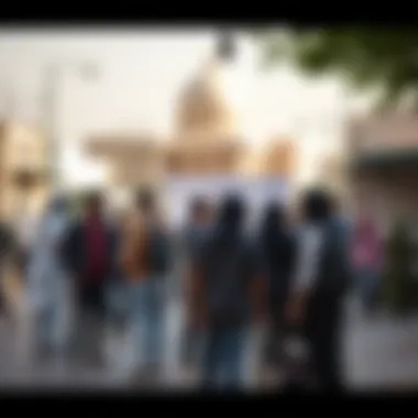 Community gathering illustrating social interactions in Al Nahda