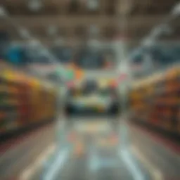 Interior view of Galleria Mall Supermarket showcasing diverse product aisles