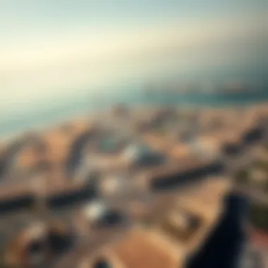 Aerial perspective of قرية الفرسان highlighting its geographic layout