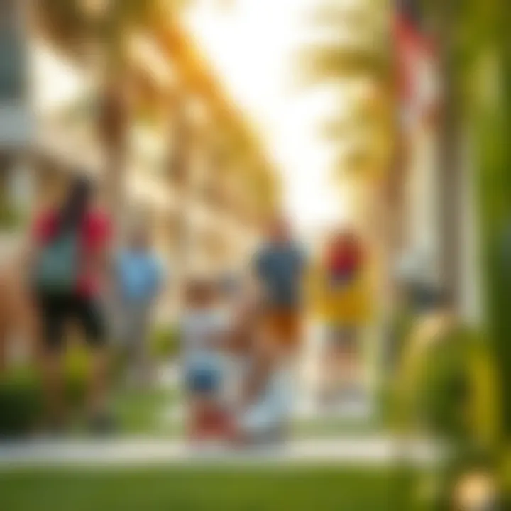 Community Vibes at Golf Town Vibrant community life in Golf Town with families enjoying outdoors