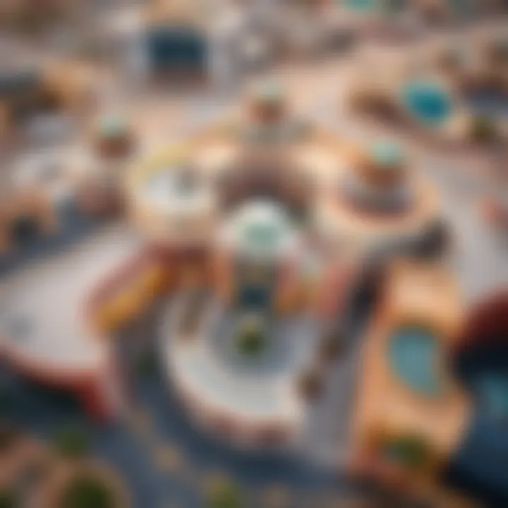 Strategic Location of Grand Mall Al Quoz in Dubai Aerial view of the strategic location of Grand Mall Al Quoz in Dubai