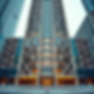 Intricate Façade Design of Hamdan Tower Architectural details of Hamdan Tower's façade