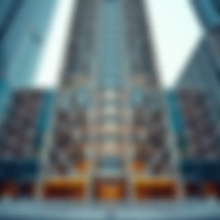 Intricate Façade Design of Hamdan Tower Architectural details of Hamdan Tower's façade