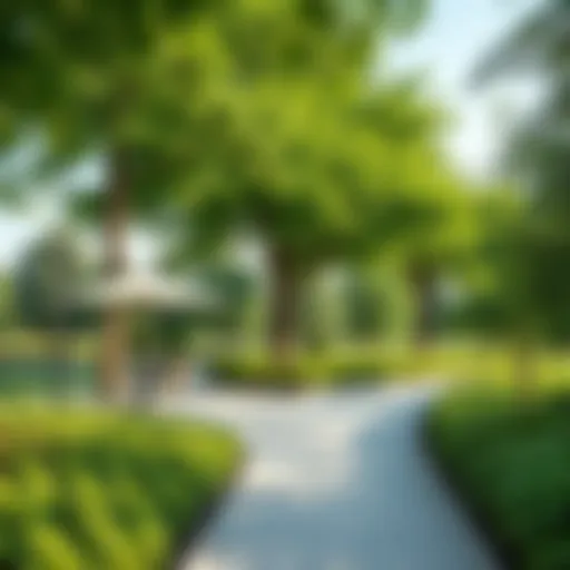 Lush greenery of Hills Park in Dubai Hills Estate