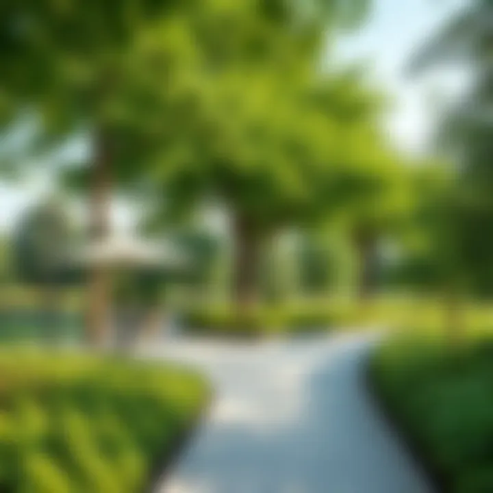 Lush greenery of Hills Park in Dubai Hills Estate