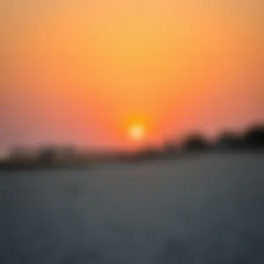 Serene view of Hudayriat Island Beach at sunset