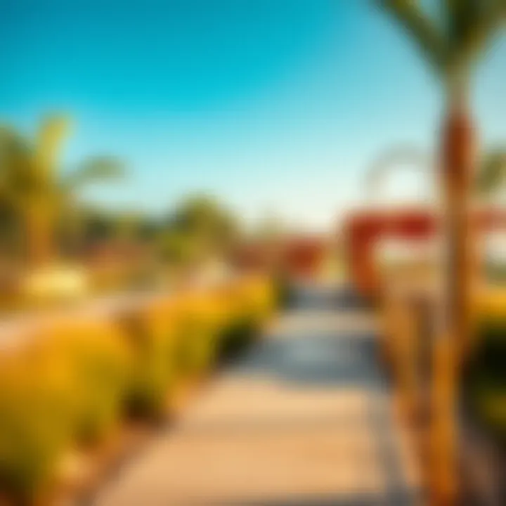 Eco-friendly facilities and pathways at Hudayriat Island Beach