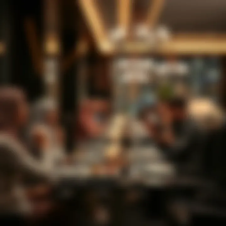 Indulging in Iftar at a Dubai Fine Dining Spot Guests enjoying iftar in a luxurious Dubai restaurant