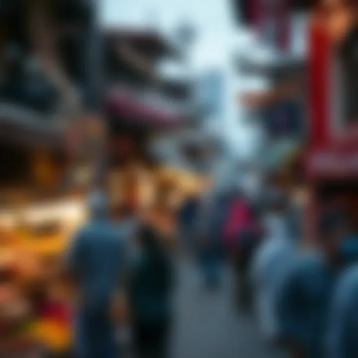 The Heart of Ramadan: A Busy Market Scene A vibrant Ramadan market bustling with activity