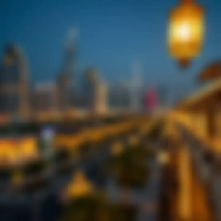 Dubai skyline with festive lights during Ramadan