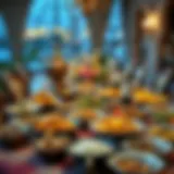 A Rich Iftar Table Traditional iftar spread showcasing various dishes