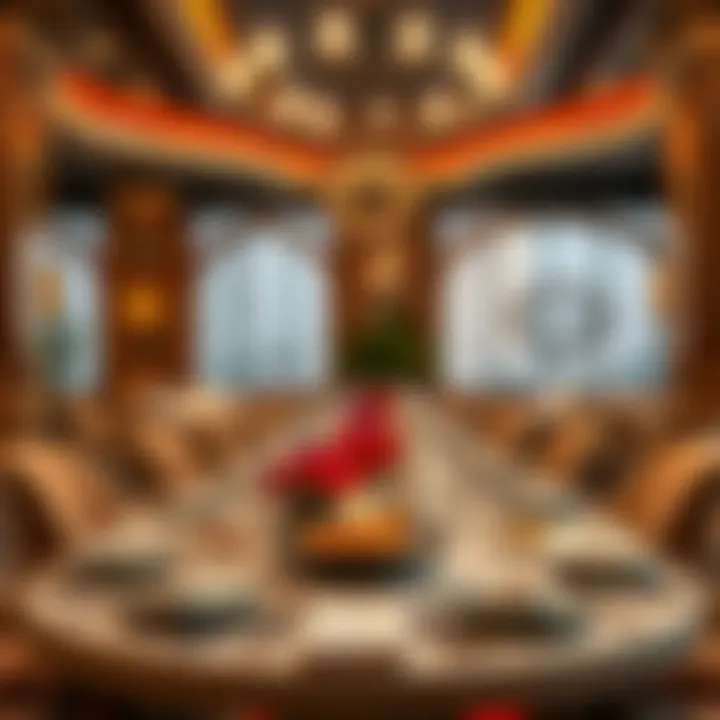 Gourmet Iftar Dining Experience A luxurious restaurant setting for an upscale iftar gathering