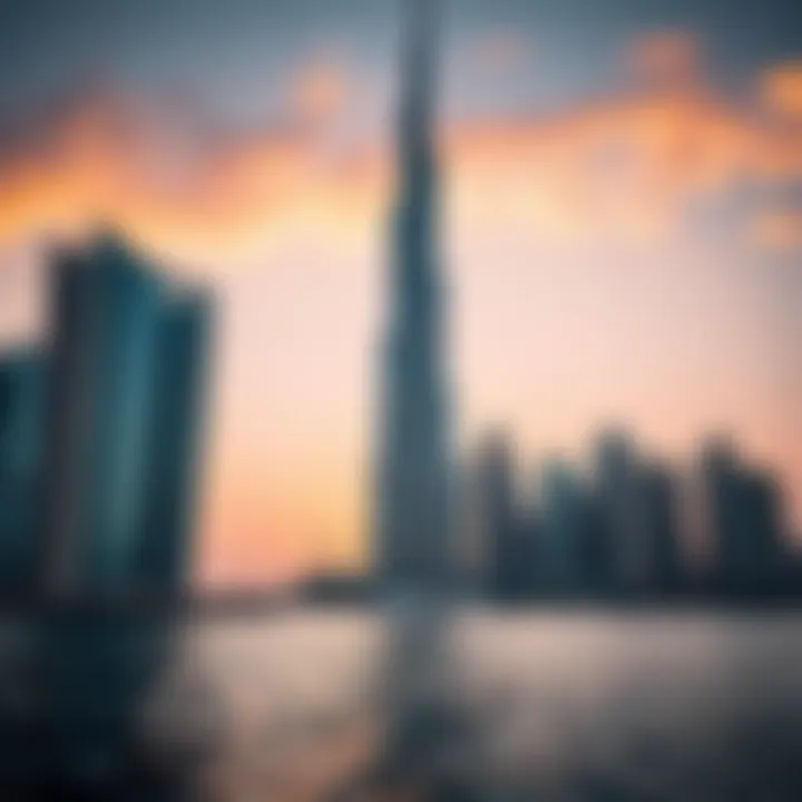 Architectural Brilliance of Dubai Creek Tower Stunning view of Dubai Creek Tower's architectural design against the skyline