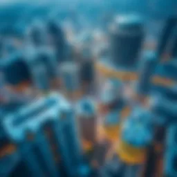 Aerial view of Dubai Internet City showcasing modern architecture and technology hubs.