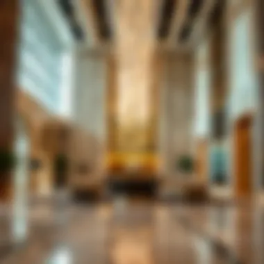 Luxurious lobby of KML Building highlighting high-end finishes