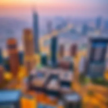 Panoramic cityscape view from the KML Building's terrace