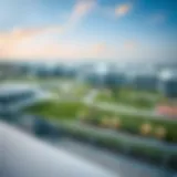 A panoramic view of Majan showcasing modern architecture and green spaces