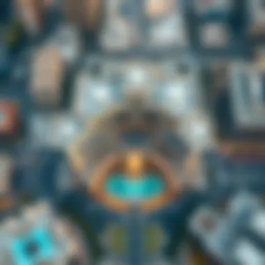 Aerial view of Maryah Plaza showcasing its architectural design