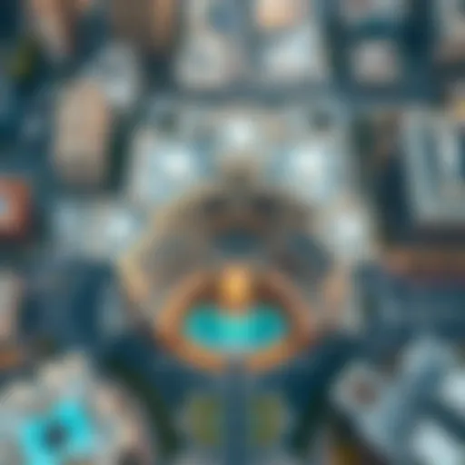 Aerial view of Maryah Plaza showcasing its architectural design