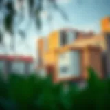 Urban landscape showcasing diverse architectural styles