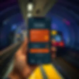 Mobile application interface for checking Metro Card balance