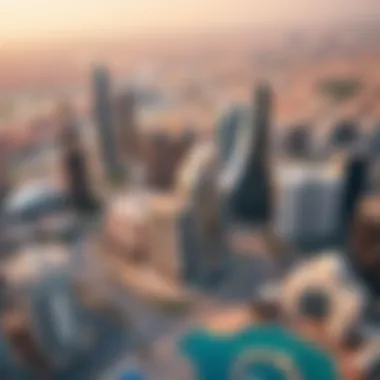 Dubai's Vibrant Real Estate Landscape Aerial view of Dubai's skyline with key neighborhoods highlighted