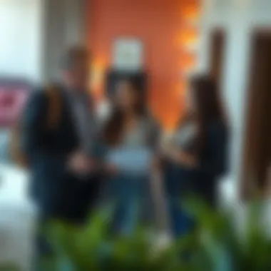 Collaborative Apartment Hunting Journey Successful apartment hunters discussing their preferences