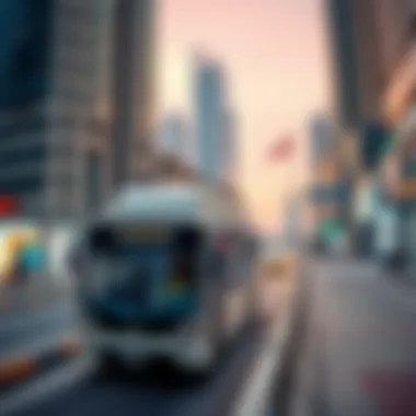 Map of Dubai bus routes highlighting access to Business Bay