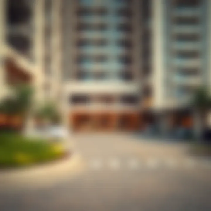 A modern residential building with integrated parking solutions