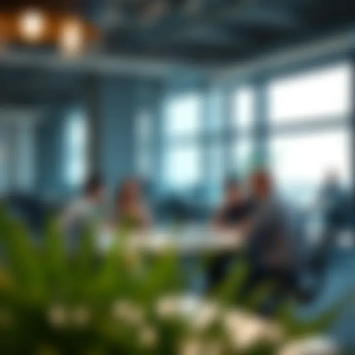 Creative brainstorming session taking place in a collaborative workspace
