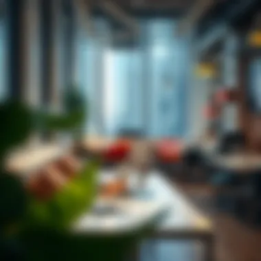 Dynamic Co-Working Environment in Dubai Freelancer working in a vibrant co-working space