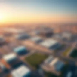 Aerial view of Dubai's industrial parks showcasing their vast expanse and modern facilities