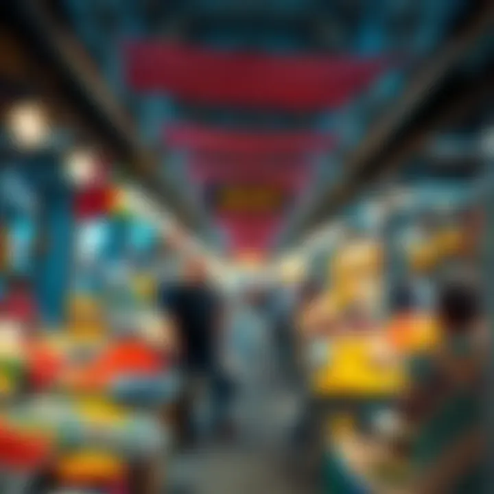 Vibrant Market Scene in Dubai A vibrant market scene in Dubai displaying local culture