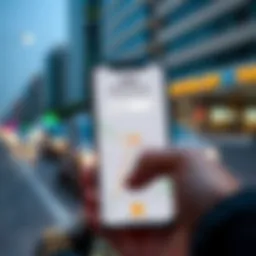 Modern taxi application interface on a smartphone