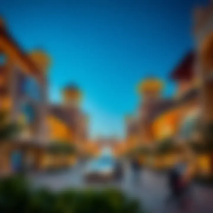 An overview of Global Village Dubai highlighting its architectural beauty