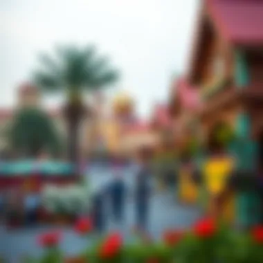 Vibrant Cultural Showcases at Global Village A vibrant view of Global Village Dubai showcasing diverse pavilions