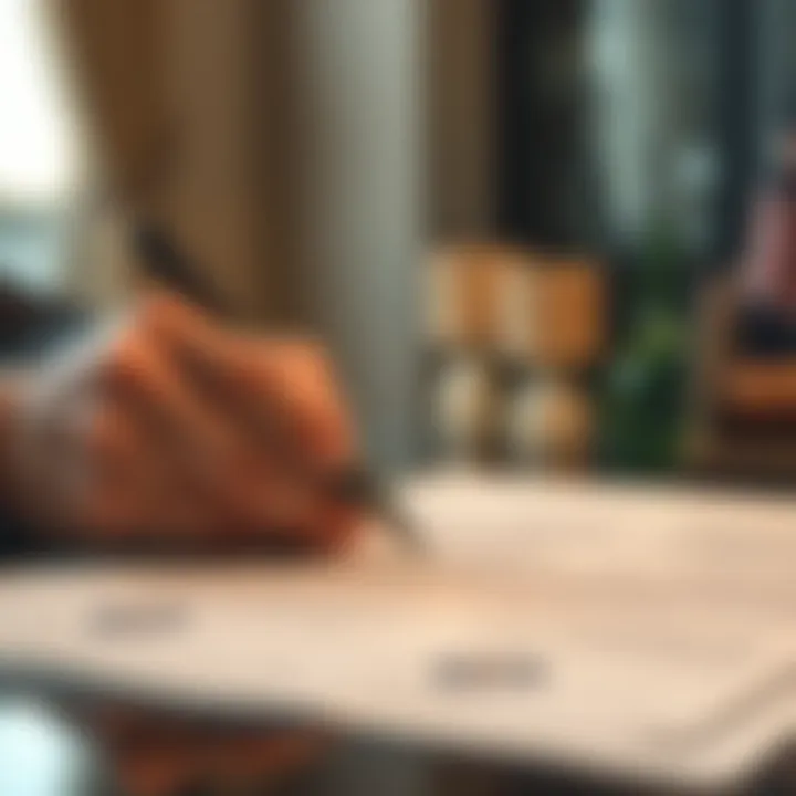 Real estate contract being notarized