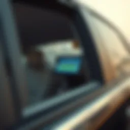 A sleek Dubai taxi showcasing a modern payment terminal.