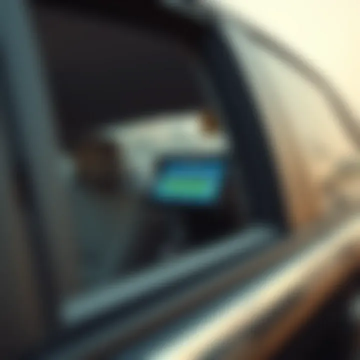 Modern Payment Terminal in Dubai Taxi A sleek Dubai taxi showcasing a modern payment terminal.