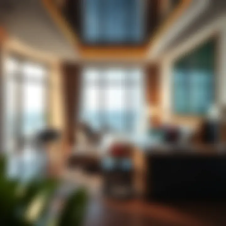 Lavish Suite Experience at Portofino Hotel Luxurious suite interior with stylish decor and sea views.