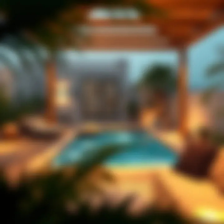 Cozy outdoor area featuring a private swimming pool