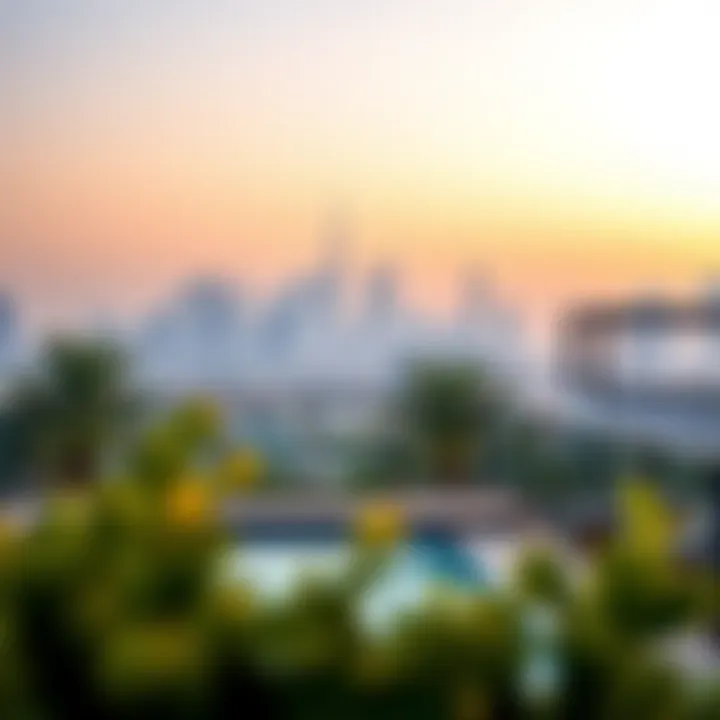 Breathtaking view of Dubai skyline from a chalet terrace
