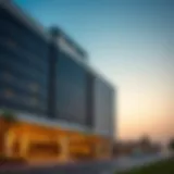 Modern Architecture of Radisson Hotel in Damac Hills The exterior view of Radisson Hotel Damac Hills showcasing modern architecture