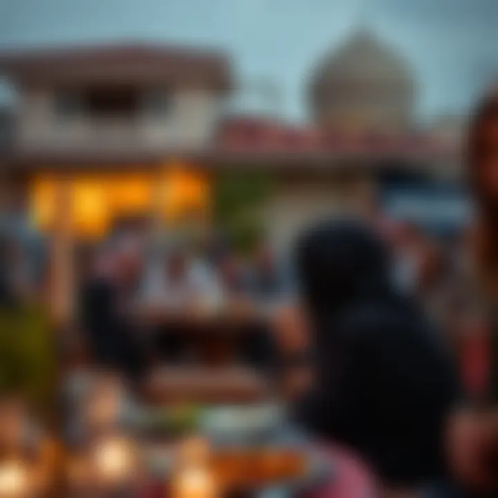 Vibrant community gathering celebrating Iftar during Ramadan