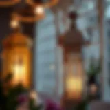 Elegant lanterns illuminating a cozy Ramadan setting