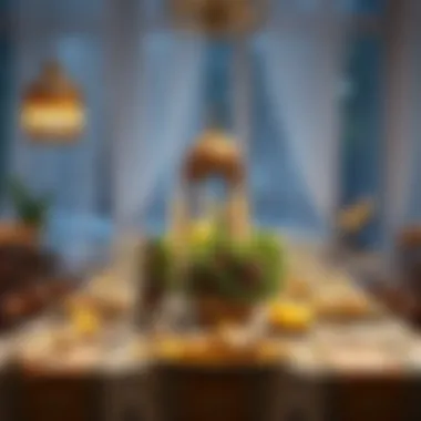 Festive Table Setting for Ramadan Celebrations Beautifully arranged festive table with traditional decor