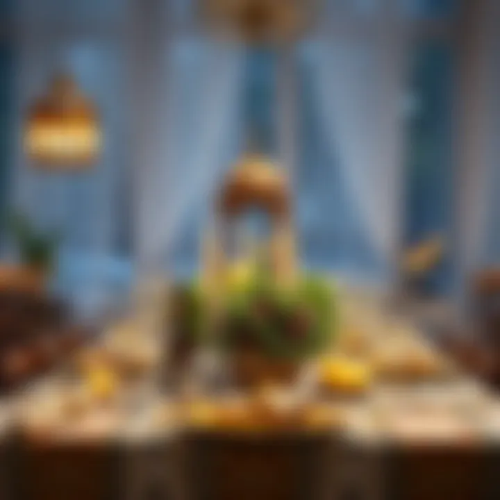 Festive Table Setting for Ramadan Celebrations Beautifully arranged festive table with traditional decor