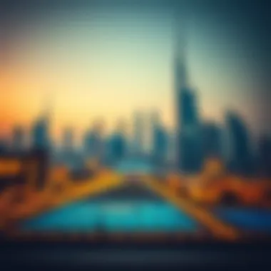 A stunning view of Dubai's skyline adorned with Ramadan decorations